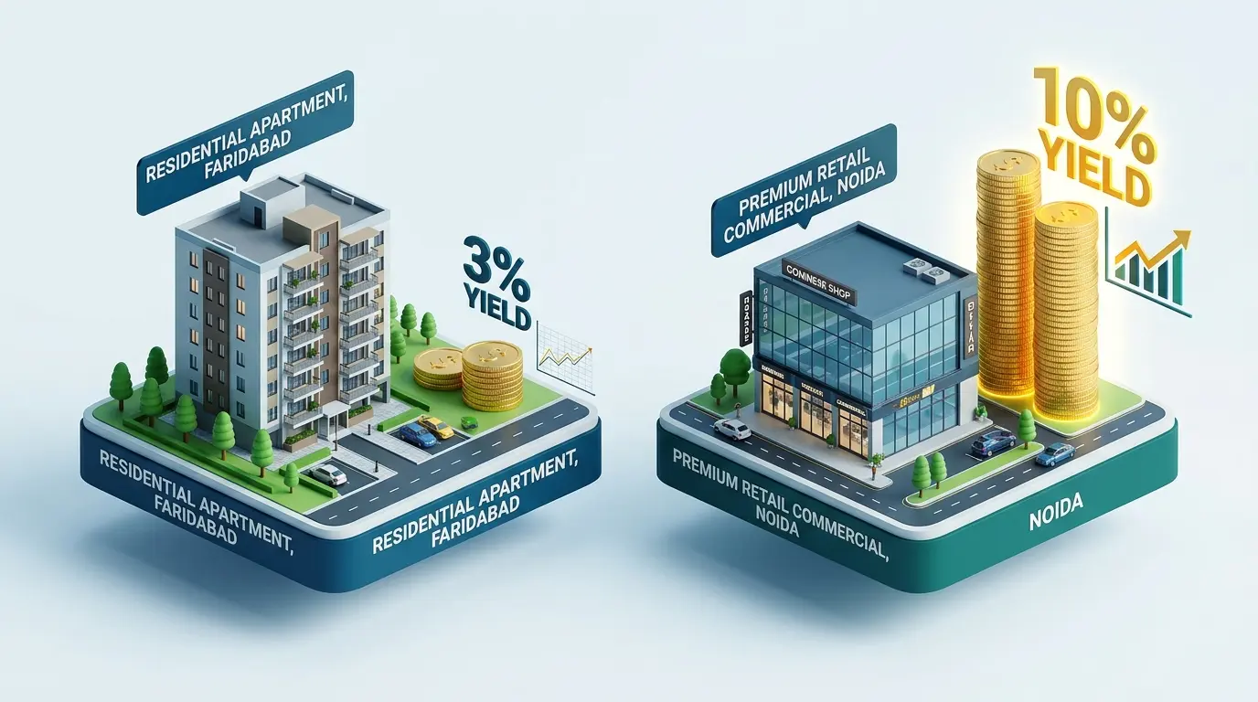 Commercial vs Residential Property Investment in India: 2026 ROI